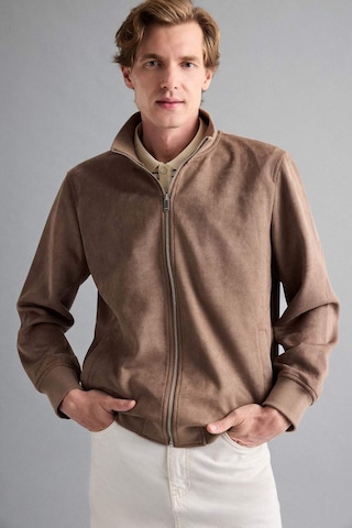 Defacto Slim Fit Dar Kesim Dik Yaka Fermuarlı Süet Mont D1524ax25aubn267 Kahve