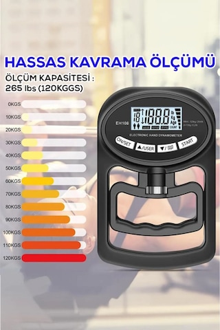 Dijital El Dinamometresi Kavrama Gücü Ölçüm Cihazı Lcd Ekranlı,
