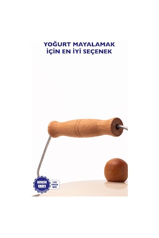 Mood Ahşap Detaylı Emaye Yoğurt/bakliyat Bakracı 20cm-3 Litre-tüm Ocaklarla Uyumlu Bej