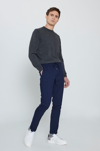 George Henry Slim Fit Dar Kesim Beli Bağlamalı Yan Cepli Jogger Pantolon Lacivert