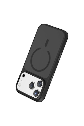 Joko - 466 - Apple İphone 18 Pro Megane Magsafe Kapak - Csmo-tex - - Siyah Sıyah