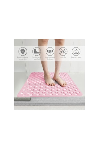 Seahome Kaydırmaz Duşakabin Banyo Ve Duş Paspası Kare Bubble 54 X 54 Cm Pembe Renk Sea149p Diğer