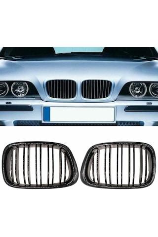 Bmw E39 Çift Şeritli Ön Panjur Izgara 1995-2003 Arası Parlak Siyah