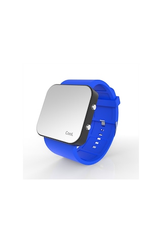Cool Watch Saat - Siyah Led Kasa - Mavi Kayış Unisex Pembe