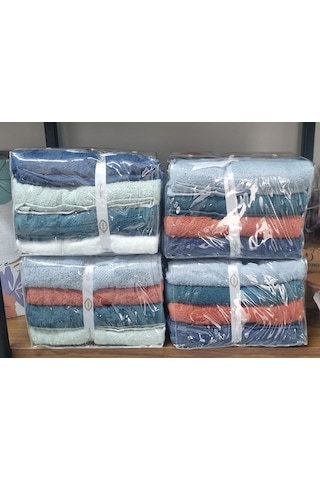 Hobby Colorful 60 X 110 Çantalı 4'lü Havlu Set Lacivert - Tarçın - Haki Yeşil - Mavi