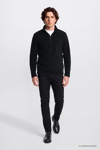 Lee Regular Fit Yarım Fermuarlı Dik Yaka Erkek Polar Sweatshirt L2620001001 Siyah