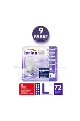 Emici Külot Large 8'li 72 Adet L