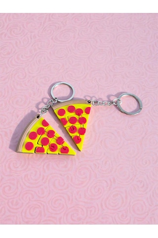 Hareketli Dilimli Pizza Anahtarlık - En Sevdiğiniz Lezzetin Eğlenceli Hali