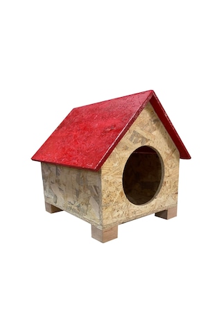 Goxawee Kedi Evi Dış Ortam Uygun Ahşap Kedi Evi Osb 39x37x34 Cm