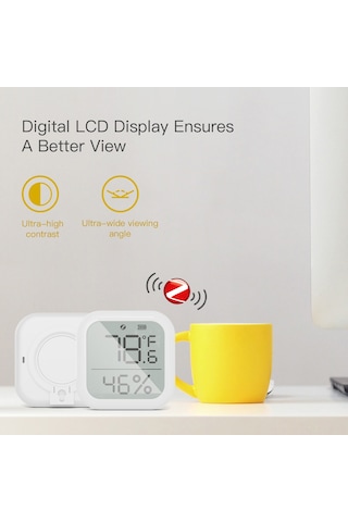 Shineyee Ev İçin Akıllı Dairesel Sıcaklık-nem Ölçer, Uzak Kumanda, Lcd Ekran, Veri Kaydı, Dıy Akıllı Bağlantı Zigbee Ağ Geçidi Gereklidir