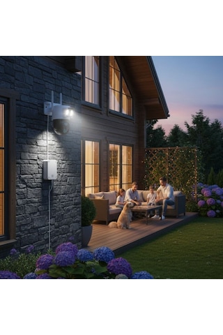 3 Kameralı Kablolu Akıllı Güvenlik Kamerası 360 Ptz Hareketli, Çift Antenli, Wifi Ip, Gece Görüşlü Dış Mekan Kamera 4741