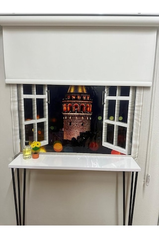 Blackout Işık Geçirmeyen Stor Perde Beyaz Beyaz