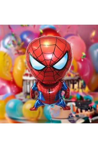 70 X 44 Cm Folyo Balon Spider - Helyuma Uyumlu Parti Ve Doğum Günü Balonu Çok Renkli