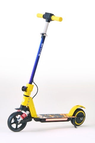 Elektrikli Çocuk Scooter 130w 3 Kademe Hız Ayarlanabilir Gidon Uzun Menzil Koruma Seti Hediye Sarı