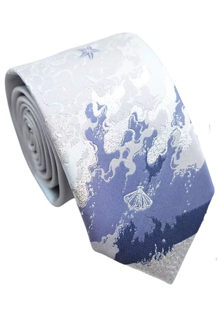 Waves And Pebbles Simli Gri Kadın Kravat Gri