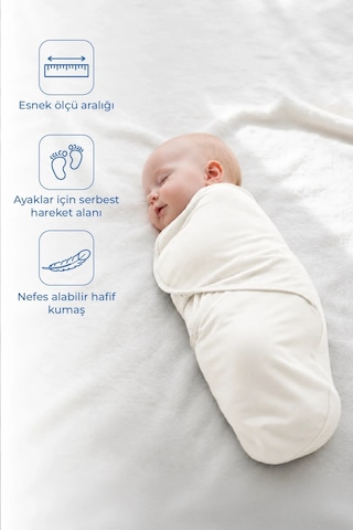 Babyjem Soft Pratik Penye Kundak Ekru %100 Pamuk