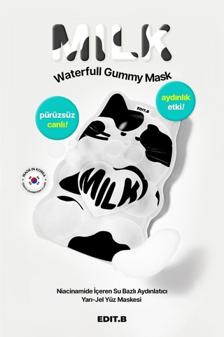 Editb Niasinamid İçeren Su Bazlı Aydınlatıcı Yarı Jel Yüz Maskesi EDIT.B Waterfull Gummy Mask MILK