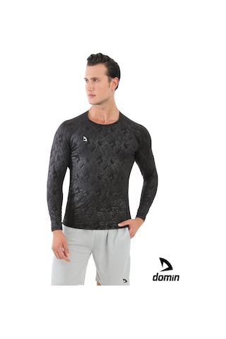 Hnc Sport Erkek Uzun Kol Compression Fitness Gym Body Tshirt Siyah Melanj