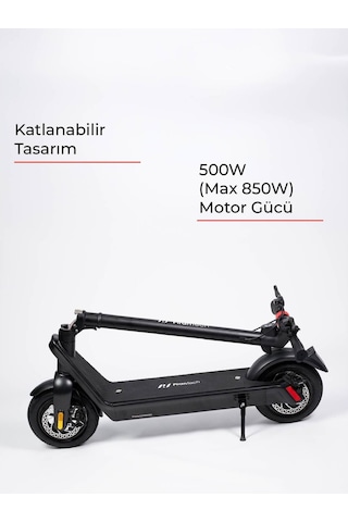X9 Elektrikli Scooter - Çıkartılabilir Bataryalı 850w Katlanabilir Scooter Siyah