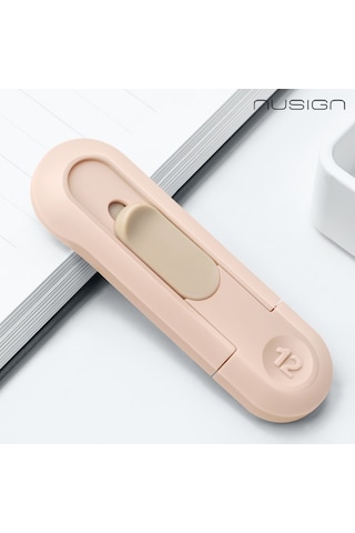 Nusıgn Mini Kesici Bıçak Otomatik Geri Çekmeli Güvenli Maket Bıçağı Pembe
