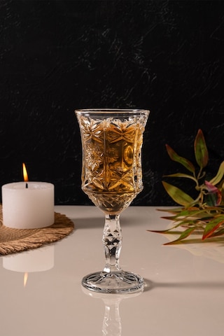 Mest Serin 6 Adet Ayaklı Cam Kahve Yanı Su Bardağı Seti 210 Cc Sade