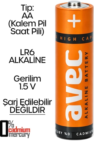 Avec Lr6 Aa Alkalin 4'lü Kalem Pil