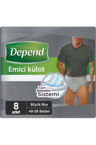 Depend Emici Külot Hasta Bezi Büyük Erkek 12 x 8'li