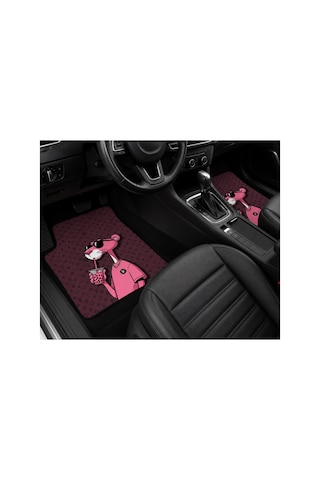 Oem Pink Panther Monogram Tasarımlı 4 Parça Üniversal Halı Paspas Seti