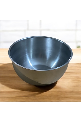 Mobilreyon Paslanmaz Karıştırma Çırpma Yoğurma Hamur Salata Şef Kasesi Krom 24cm Kase 3,5 Litre Kase Gri - Gümüş