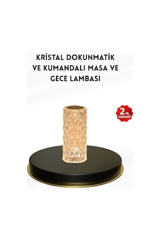 Kristal Tasarımlı Rgb Led Gece Lambası Kumandalı, Renk Değiştiren Dekoratif Işık Renkli