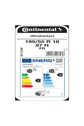 Continental 195/55R16 87H Fr Ultracontact Oto Yaz Lastiği 2026