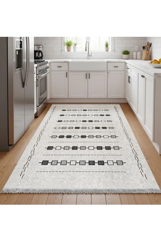 Küçük Kutular Modern Halı Dekoratif Kilim Krem