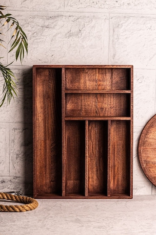 Snippy Holdy - Çekmece İçi Kaşıklık Kepçelik Düzenleyici 6 Bölmeli Çekmecelik Ahşap