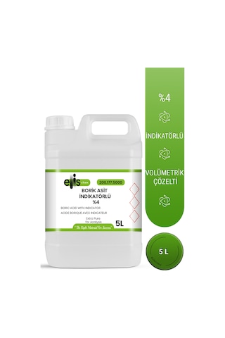 Borik Asit Çözeltisi %4 İndikatörlü 5 Litre