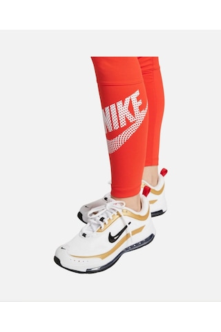 Nike Dri-fit One Colorblock High-waisted Dance Training Kadın Tayt Dz4611-633 Kırmızı - Turuncu