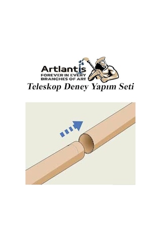 Basit Teleskop Yapım Seti 1 Paket Teleskop Deney Seti Silindir Karton Mercek Okul Sınıf Etkinlik