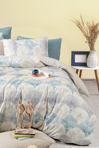 Lastikli Çarşaflı Tek Kişilik Nevresim Takımı Rond Çok Renkli