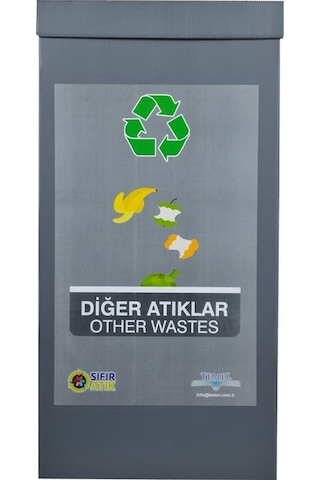 Geri Dönüşüm Kutusu - Atık Kutusu Diğer Atıklar Gri