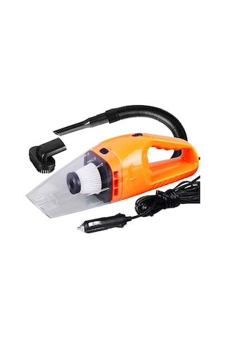 Ranyeek 120w Güçlü Süpürge: Araç İçin Islak-kuru Kullanım, Yüksek Emme Gücü, Hepa Filtresi - Turuncu