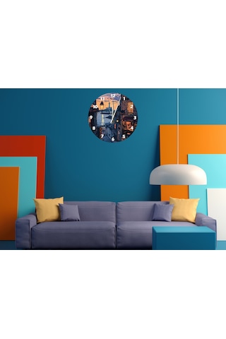 Ti-play Bir Nostalji 30x30cm Akrilik Dekoratif Modern Duvar Saati ÇOk Renkli