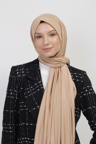 Tesettür Penye Şal - 70 X 180 / Koyu Bej Koyu Bej