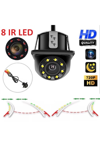 Yate10 8 Ir Ledli Gece Görüşlü Dinamik Çizgili Geri Görüş Kameras