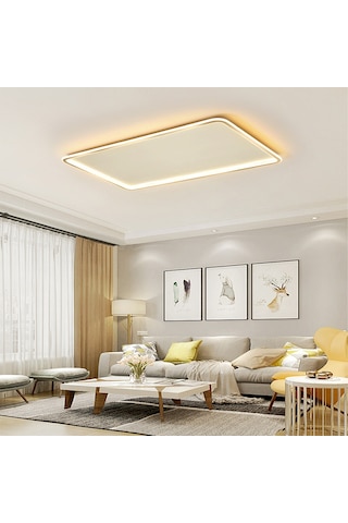 Gold 90x60cm 3 Işık Rengi Dikdörtgen Led Tavan Lambası,avize,modern Aydınlatma,dekoratif Işık Gold