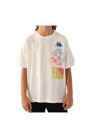 Kappa Authentic Cayden Erkek Çocuk Antrasit Regular Fit Tişört KREM