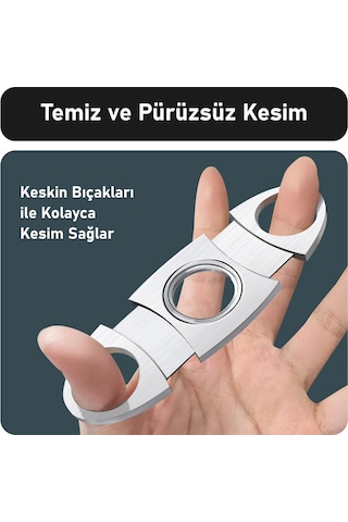 Valkyrie Premium Puro Aksesuar Seti Puro Makası V Kesim Delik Açıcı Puro Tutucu Kılıflı Komple Set Çok Renkli