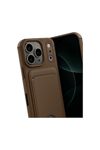 Apple, Uyumlu iPhone 17 Pro Kelvin Kartvizitli Silikon Kahverengi