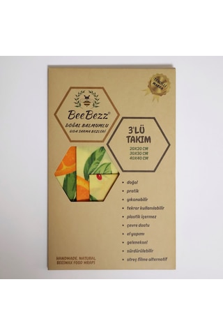 Beebezz 3'lü Set / Portakal Portakal Desenli