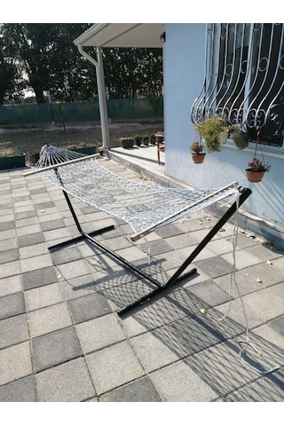 Abronyahediye Metal Hamak Ayağı Metal Hamak Demiri Siyah Renk Abronya Siyah