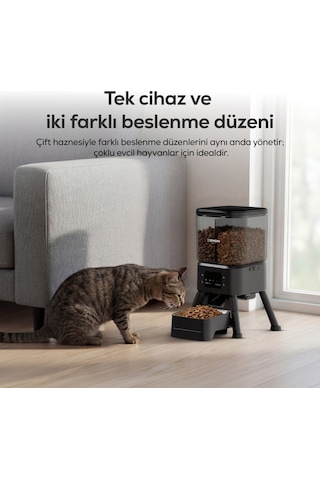 Xenon Smart Akıllı Mama Kabı Çift Hazneli, Bağımsız Kontrol, Wifi, Çelik Kase, Yükseltilmiş Tasarım X8615 3976,14