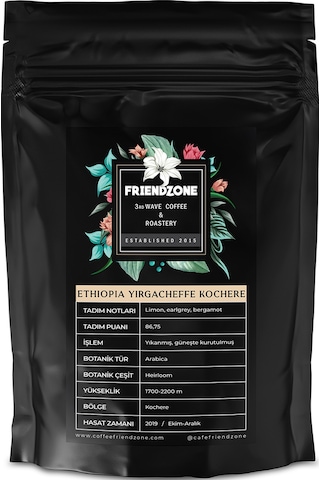 Friendzone Ethiopia Yirgacheffe Yöresel Çekirdek Kahve 250 G